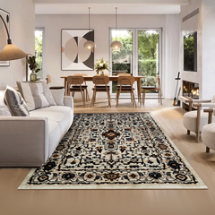 Imperial Elegance: Creamy Grandeur Area Rug