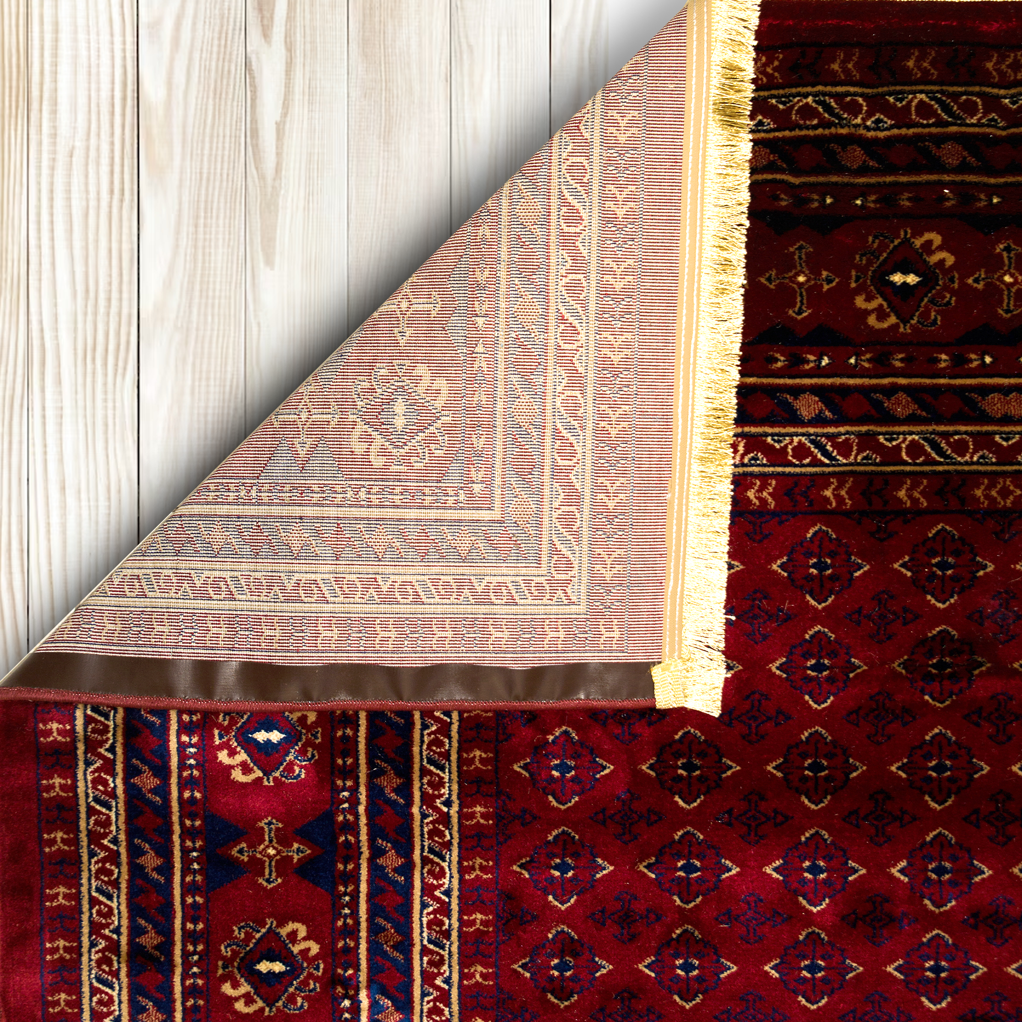 Vibrant Traditions: Bold Red Ornamental Rug