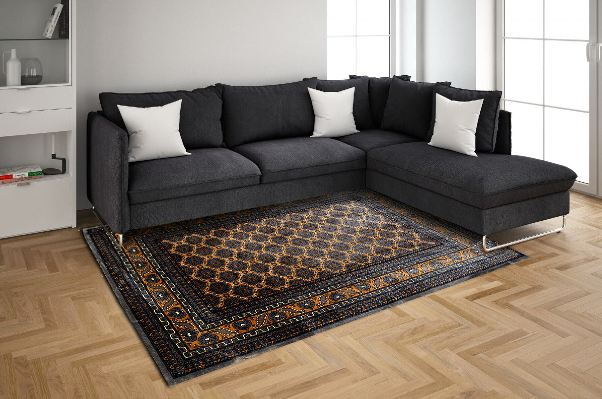 Midnight Mirage: Opulent Area Rug